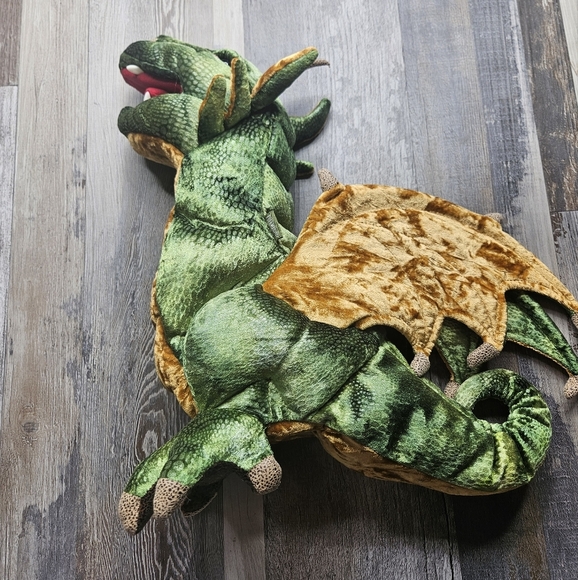 Folkmantis Puppets Wyvern Dragon Hand Puppets Green Wings - Picture 2 of 10